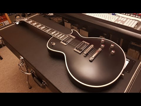 2010 ESP ECLIPSE LES PAUL 4 KNOB SATIN MATTE BLACK SILVER BINDING GUITAR UP CLOSE VIDEO REVIEW