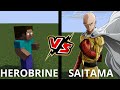 Minecraft but Herobrine vs Saitama fight 👊