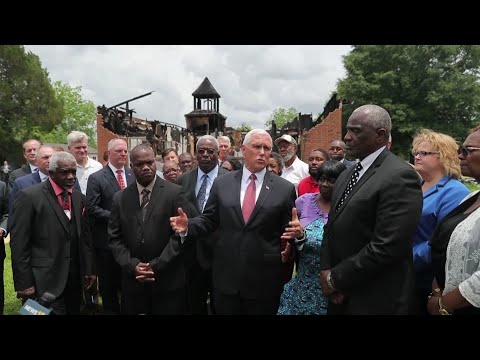 Vice President Mike Pence visited St. Landry Parish in Louisiana, where three Baptist churches with predominately black congregations were set ablaze by an arsonist. (May 3)