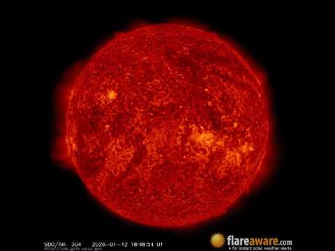 12 Jan - 13 Jan: 24 Hour Solar Activity (Earth Facing; Solar Storm, Sunspot, Solar Flare, CME)