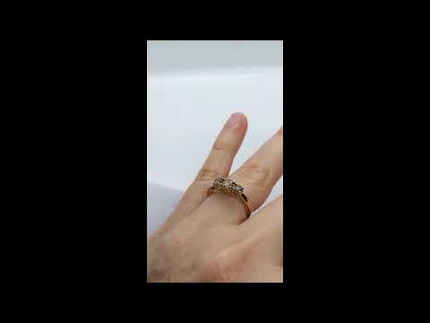 Cognac Diamond ring Trilogy 0.88ct 9ct Yellow gold
