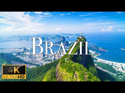 FLYING OVER BRAZIL (4K Video UHD) - Relaxing Music With Beautiful Nature Video For Stress Relief