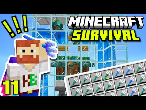 Gigantische DROWNED en TRIDENT farm in Minecraft Survival! #11