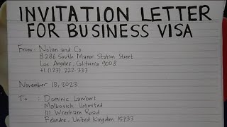 How To Write An Invitation Letter for Business Visa Step by Step Guide | Writing Practices