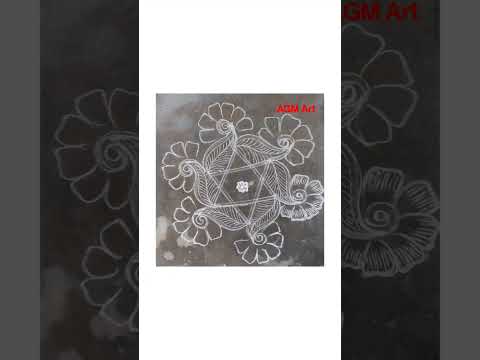 flower Rangoli #free hand#@AGM Art Gallery