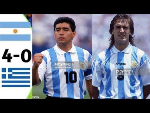 Argentina 4 x 0 Greece (Maradona, Batistuta, Redondo)  ● World Cup 1994 Extended Goals & Highlights