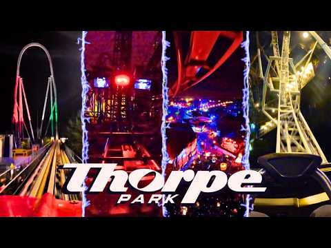 THORPE PARK All Roller Coasters NIGHT POV 2025 (Fright Nights) | 4K HDR