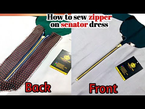 How to sew zipper in front of senator / kaftan dress #senatordress #kaftandress