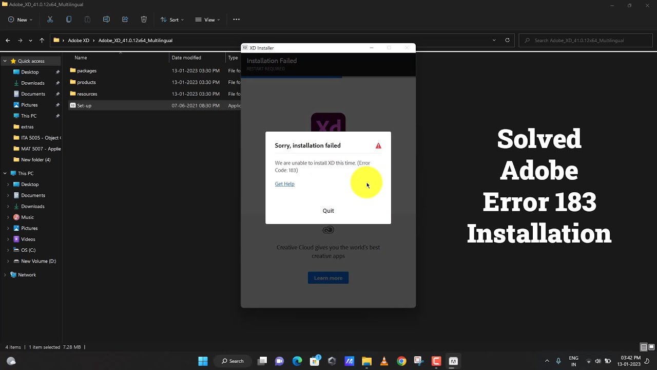 Adobe Error 183. Fixed Adobe XD Error 183 Installation.