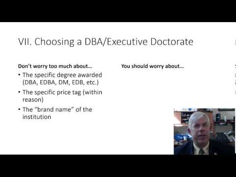 DBA 7: Choosing an executive DBA program