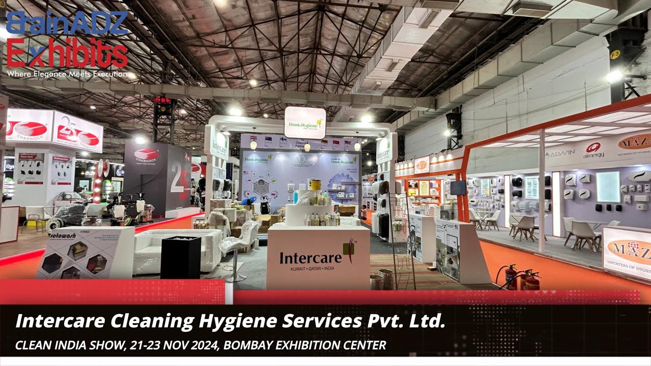 Intercare Cleaning and Hygiene Services at Clean India 2024 Designed & Built by BrainADZ Exhibits