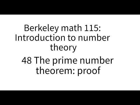 Introduction to number theory lecture 48 Proof of the prime number theorem