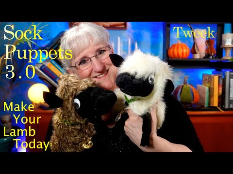 How to MAKE a PUPPET, Lamb, Old Cloth Gloves, Fabric Hat, Felt, DIY