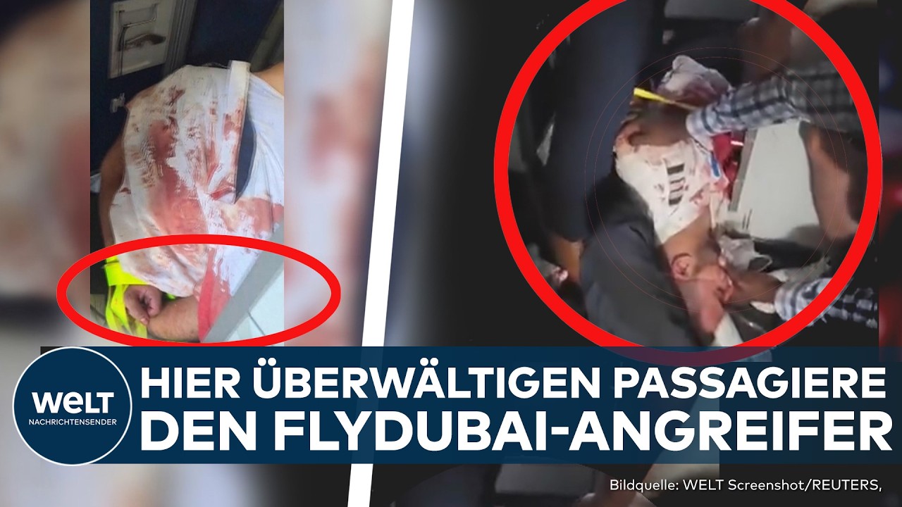 FLYDUBAI-DRAMA: Hier überwältigen Passagiere den Verdächtigen! Augenzeugen dokumentieren Drama!