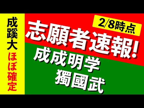 現代経済学科 【志願者速報2021】成成明学獨國武の志願者数  ※2月8日時点