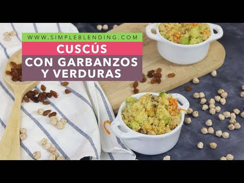 CUSCÚS CON GARBANZOS Y VERDURAS | Garbanzos con cuscús | Receta de cuscús saludable
