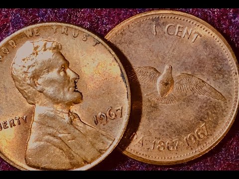 1967 Penny: US (Common) & Canadian (Commemorative)