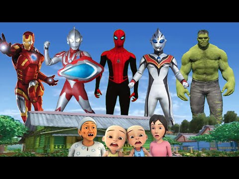 ULTRAMAN RIBUT UPIN IPIN, SPIDERMAN, IRONMAN & HULK MELAWAN ULTRAMAN JAHAT DI KAMPUNG DURIAN RUNTUH