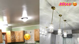 Installing Pendant lights over kitchen island! YAY - Life with Queenii