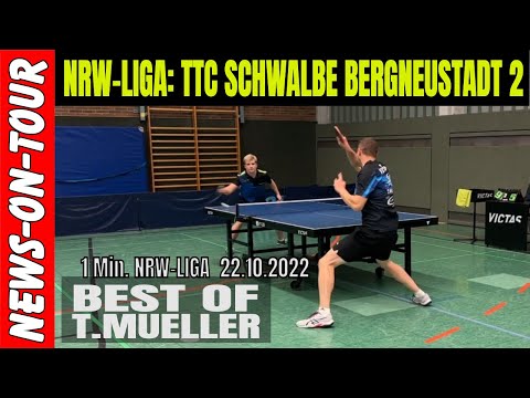1 Min. BEST OF Thomas Müller (22.10.2022) TTC Schwalbe Bergneustadt Tischtennis NRW-Liga