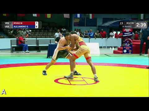 Round 3 GR - 67 kg: W. RIVAS (VEN) v. S. ALEJANDRO (USA)