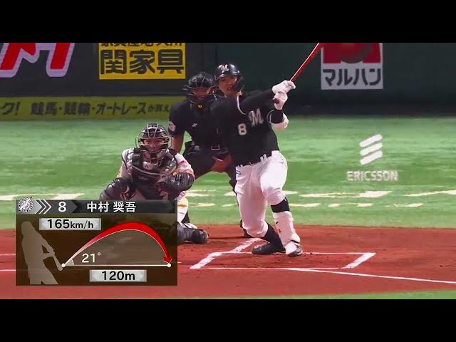 【1回表】バースデーアーチ!! マリーンズ・中村奨吾 レフトへの先制2ランホームラン!!  2023年5月28日 福岡ソフトバンクホークス 対 千葉ロッテマリーンズ