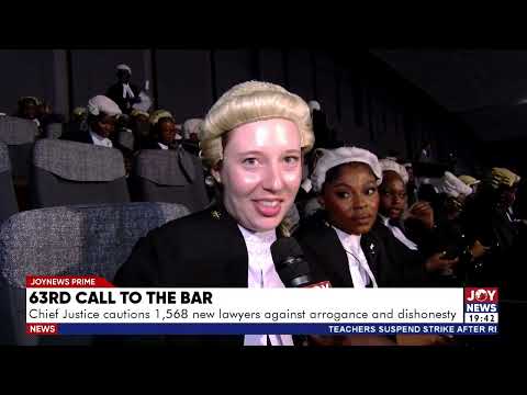 63rd call to the bar: Chief Justice cautions 1,568 new lawyers against arrogance and dishonesty.