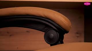 Kancelárske kreslo s podnožou, hnedá ekokoža, DRAKE