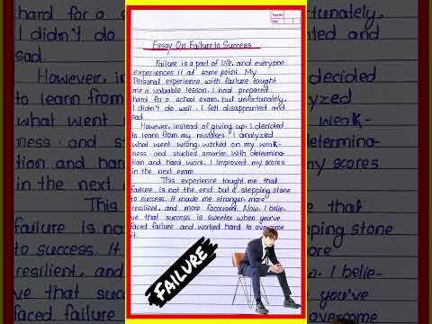 Essay on Failure to success in english/Essay on experience of failure to success in english #success