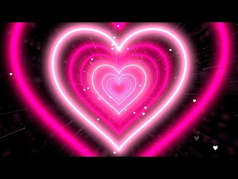 Heart Tunnel????Pink Heart Background | Neon Heart Background Video Loop [3 Hours]-4K
