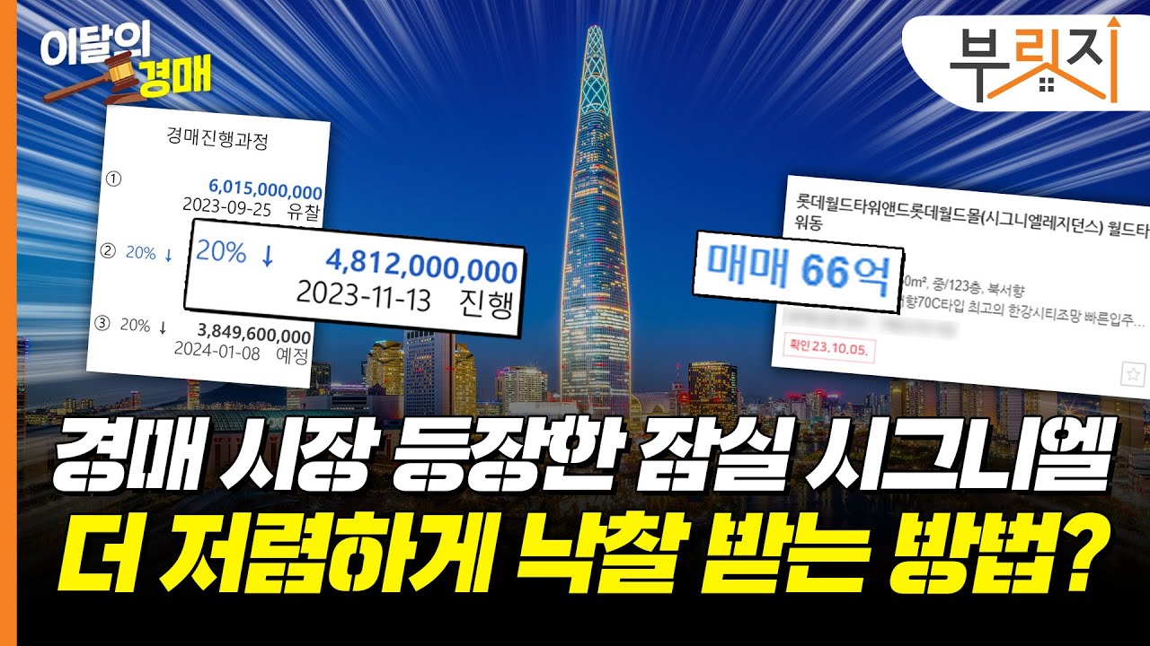 오피스텔 인기 떨어졌다더니 여기도? 잠실 시그니엘 2억 싸게 받는 방법[이달의 경매 10월]