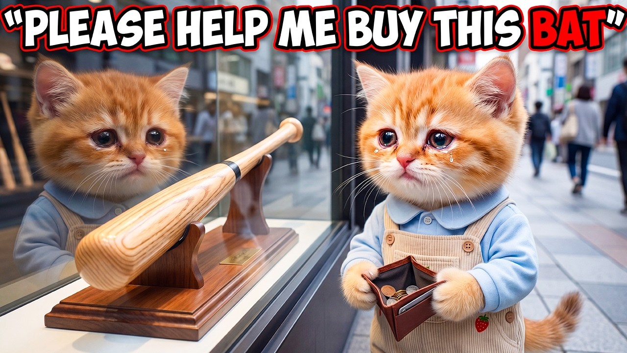 🐱✨Ginger Kitten Works Hard Baking to Buy His Dream Baseball Bat | Heartwarming Story 💖