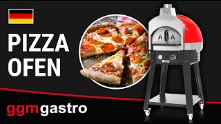 Four à pizza à gaz - Manuel - Noir - avec soubassement inclus