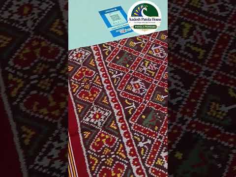 Red & Coffee Brown Nanu Narikunj Motifs Single Ikat Chaniya Choli Dupatta 8 Ply Silk