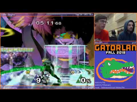 GatorLAN SSBM Singles - 9/22/18 - 119 | Wevans (Samus, Sheik) Vs. TOX | prof (Sheik) - LR3