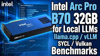 Intel Arc Pro B70 (32GB) for Local LLMs: llama.cpp (SYCL/Vulkan), vLLM (Intel LLM Scaler) Benchmarks