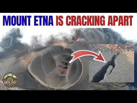 MOUNT ETNA IS CRACKING APART AND LEAVES SCIENTISTS ON ALERT. FLANK COULD COLLAPSE