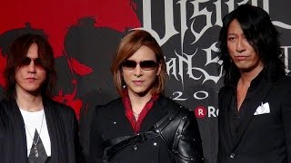 YOSHIKI(X JAPAN)、SUGIZO(LUNA SEA, X JAPAN)、TAKURO(GRAY)／「VISUAL JAPAN SUMMIT 2016 Powered by Rakuten」記者発表会