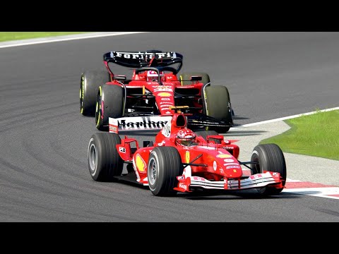 Ferrari F1 2023 SF-23 vs Ferrari F1 2004 at Hungarian Grand Prix