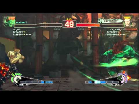 hsi_99  (Blanka) Vs ICE_MAN_213 (Guile) SSF4/AE Ranked Matches - PSN