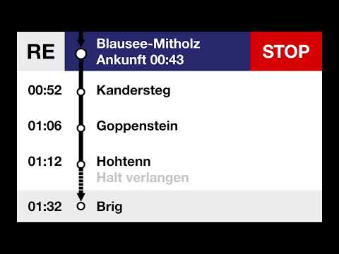 BLS Ansage • RE • Blausee–Mitholz, Halt auf Verlangen