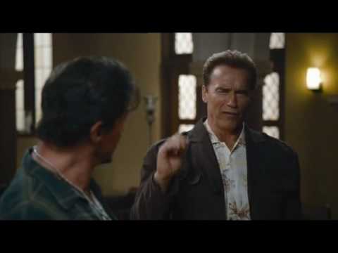The expendables in the church arnold and bruce scene