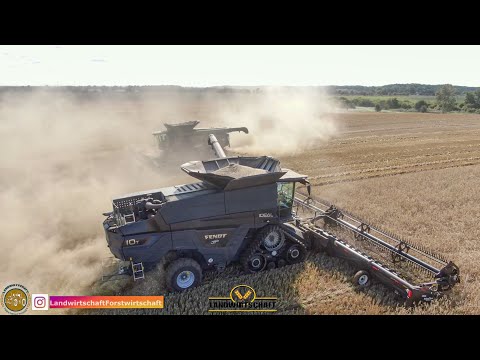 2 FENDT IDEAL 10T Mähdrescher mit Lenkrad 🤔 Schwarze Mähdrescher im Ernteeinsatz Getreide Dreschen