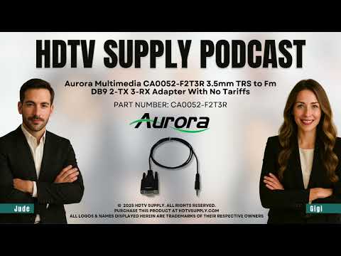 Aurora Multimedia CA0052-F2T3R 3.5mm TRS to Fm DB9 2-TX 3-RX Adapter With No Tariffs