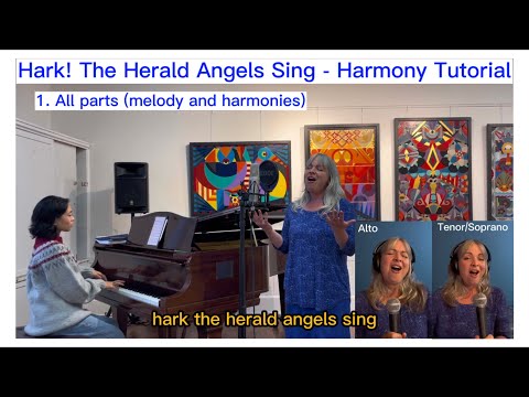 Hark! The Herald Angels Sing - Learn to Sing in Harmony (Tutorial) with @ahudencial on piano