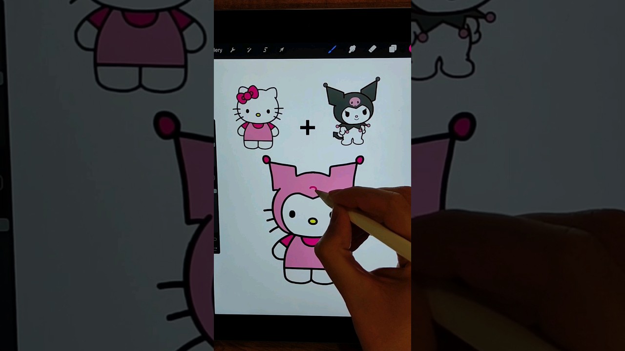 Hello Kitty + kuromi 😍 who's next? #sanrio #hellokitty #kuromi #drawing #procreate #cute #anime