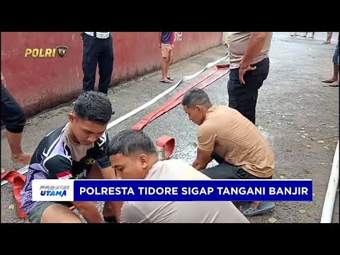 PERSONEL POLRESTA TIDORE EVAKUASI WARGA TERDAMPAK BANJIR DI TUGUWAJI