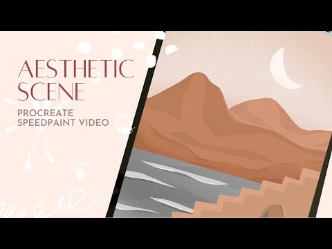 Aesthetic Procreate Painting - Draw with me - iPad Minimalist Beach Process Drawing