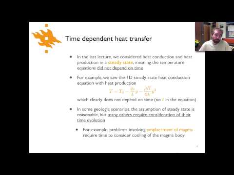 Geodynamics - Lecture 8.1: Time-dependent heat transfer
