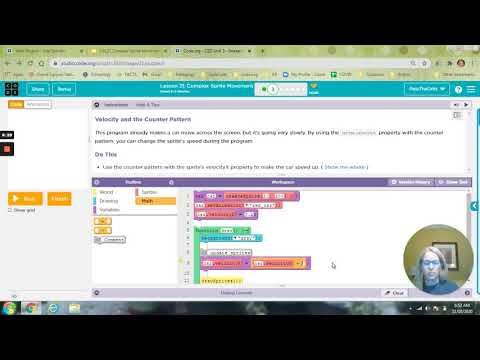 code.org CSD Unit 3 Lesson 21 Complex Sprite Movement